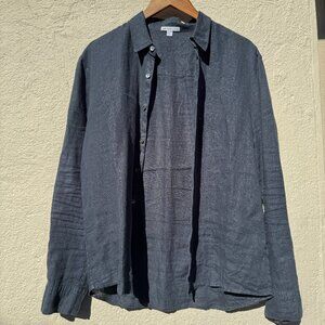 James Perse Linen Shirt - Navy - Size 1 (S-M)